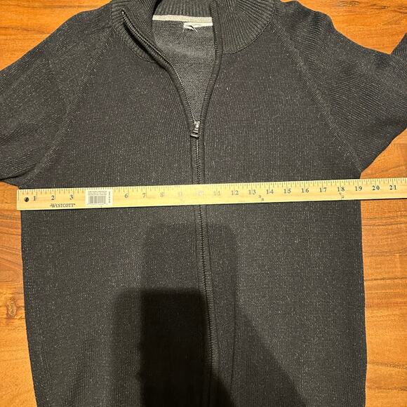 Old Navy Men's Black Cotton Knit Mock Neck Full Zip Sweater Jacket Medium - Picture 8 of 8